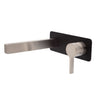 Fienza Sansa Wall Basin Mixer Set - Brushed Nickel - Brushed Nickel / Matte Black Backplate - Wall Mixer Set