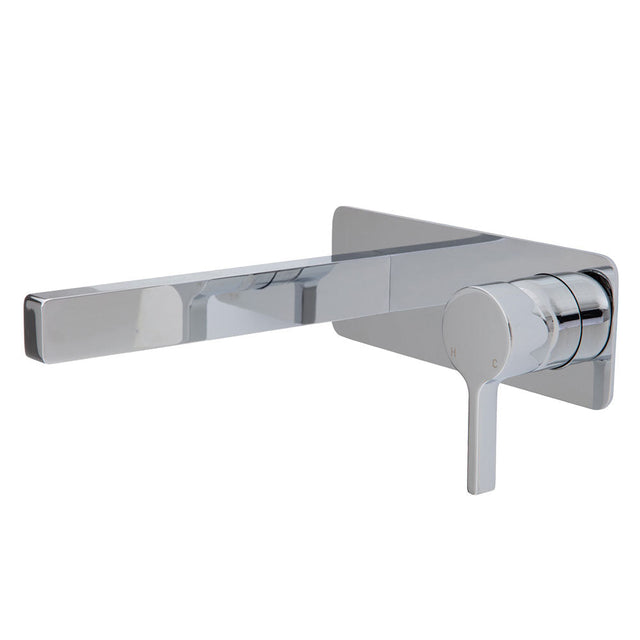 Fienza Sansa Wall Basin Mixer Set - Chrome - Chrome - Wall Mixer Set