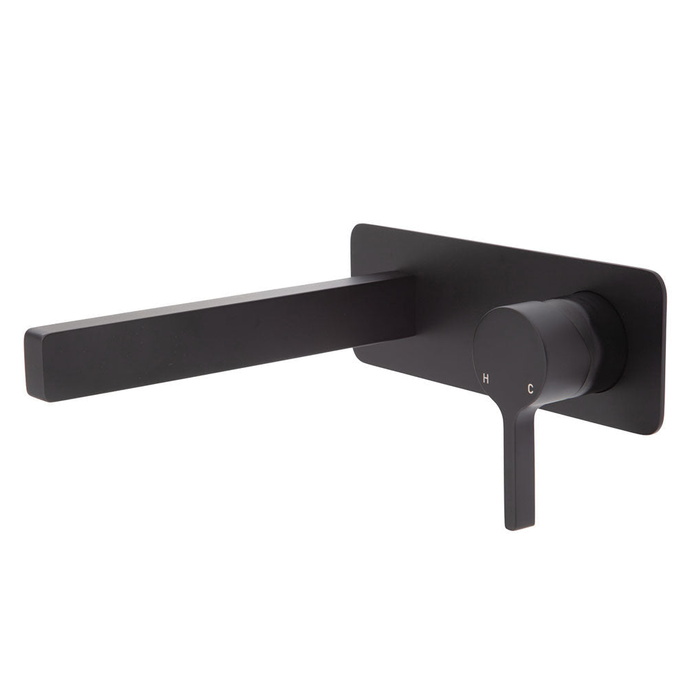 Fienza Sansa Wall Basin Mixer Set - Matte Black - Matte Black - Wall Mixer Set
