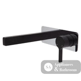 Fienza Sansa Wall Basin Mixer Set - Matte Black - Matte Black / Chrome Backplate - Wall Mixer Set