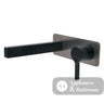 Fienza Sansa Wall Basin Mixer Set - Matte Black - Matte Black / Gunmetal Grey Backplate - Wall Mixer Set