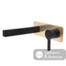 Fienza Sansa Wall Basin Mixer Set - Matte Black - Matte Black / Urban Brass Backplate - Wall Mixer Set