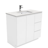 Fienza Sarah 900Mm Si90C Bianco Marble Vanity Unit Fingerpull With Kickboard White - Special Order