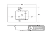 Fienza Sarah 900Mm Si90C Bianco Marble Vanity Unit Fingerpull With Kickboard White - Special Order