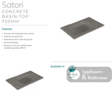 Fienza SAT75 Satori 750mm Concrete Basin Top - Basins