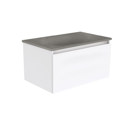 Fienza SAT75H Satori Manu Wall Hung Vanity 750mm Gloss White - Vanity Units Wall Hung