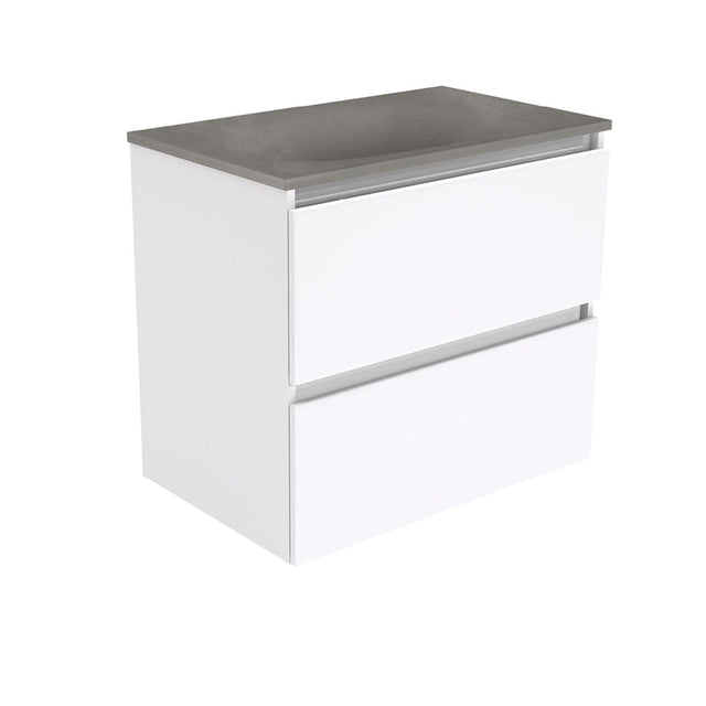 Fienza SAT75Q Satori Quest Wall Hung Vanity 750mm Gloss White - Vanity Units Wall Hung