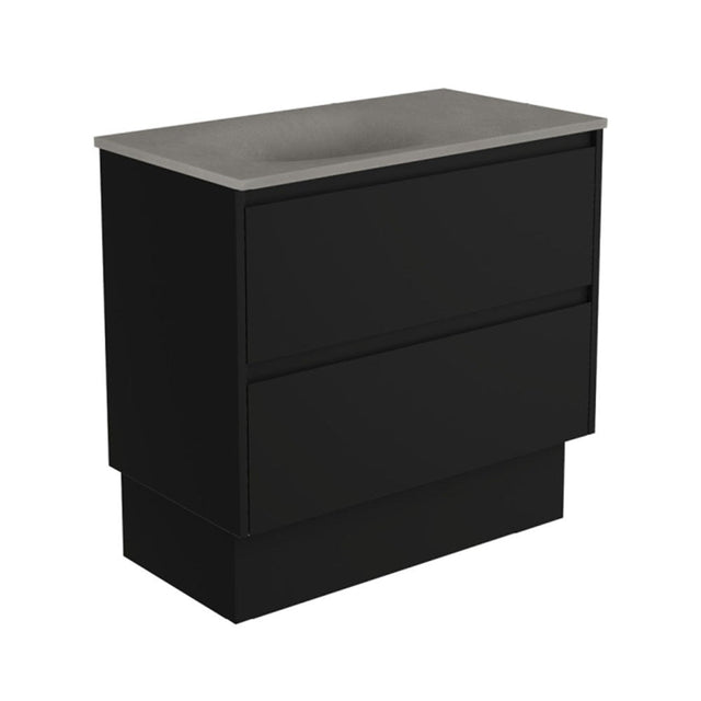 Fienza SAT90BBK Satori Amato On Kickboard Vanity 900mm Satin Black - Vanity Units Freestanding