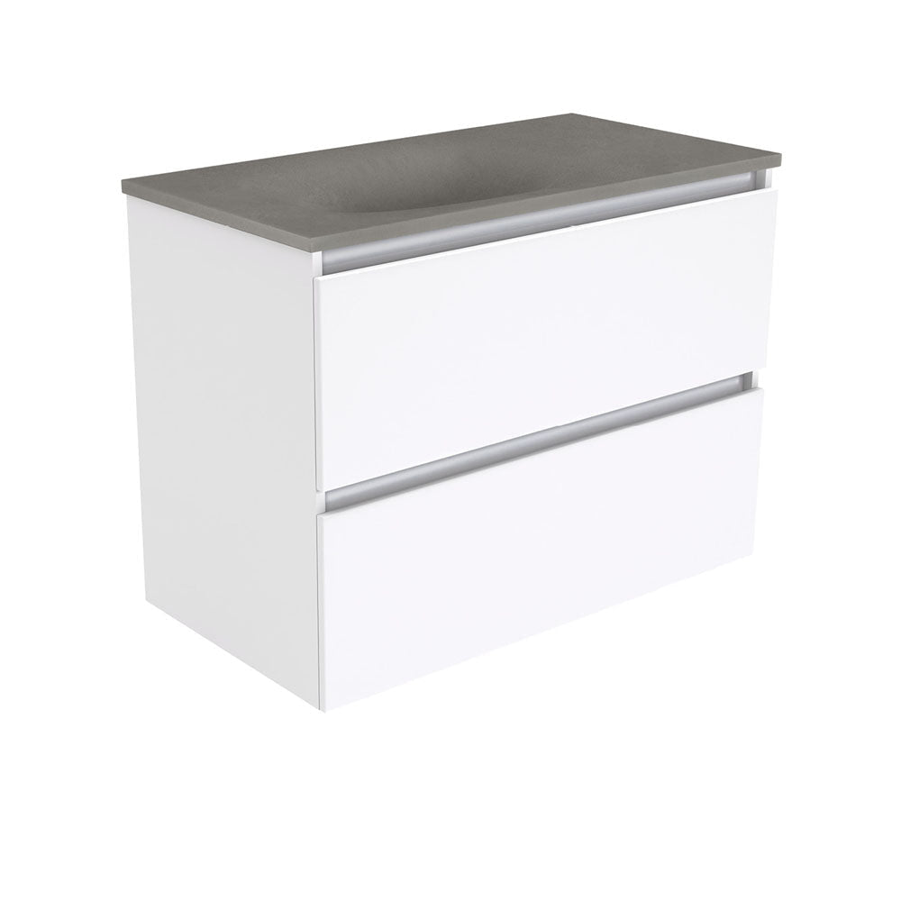 Fienza SAT90Q Satori Quest Wall Hung Vanity 900mm Gloss White - Vanity Units Wall Hung