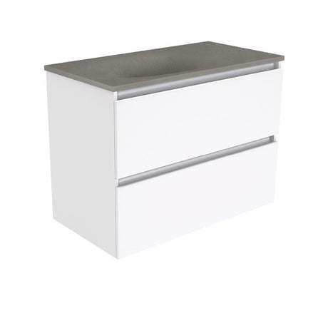 Fienza SAT90Q Satori Quest Wall Hung Vanity 900mm Gloss White - Vanity Units Wall Hung