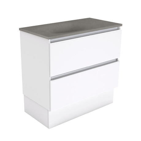 Fienza SAT90QK Satori Quest On Kickboard Vanity 900mm Gloss White - Vanity Units Freestanding