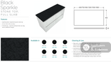 Fienza SB75RW 750mm Sarah Black Sparkle Undermount Alina Satin White Wall-Hung Vanity - Vanity Units