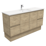 Fienza SC150SKS Crystal Pure Undermount Stone Top Edge Scandi Oak 1500mm (Single Basin) Vanity Unit with Kickboard