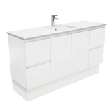 Fienza SC150ZKS Crystal Pure Undermount Stone Top Fingerpull 1500mm (Single Basin) Vanity Unit with Kickboard Unit