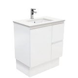 Fienza Sc75Zkr 750Mm Crystal Pure Undermount Stone Top Vanity Unit With Kickboard Fingerpull Right