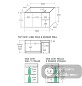 Fienza Sc90Fl 900Mm Crystal Pure Undermount Stone Top Fingerpull Wall Hung Vanity Unit Left Drawers