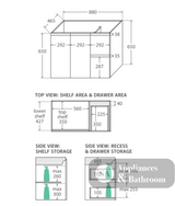 Fienza Sc90Zr 900Mm Crystal Pure Undermount Stone Top Fingerpull Wall Hung Vanity Unit Right Drawers