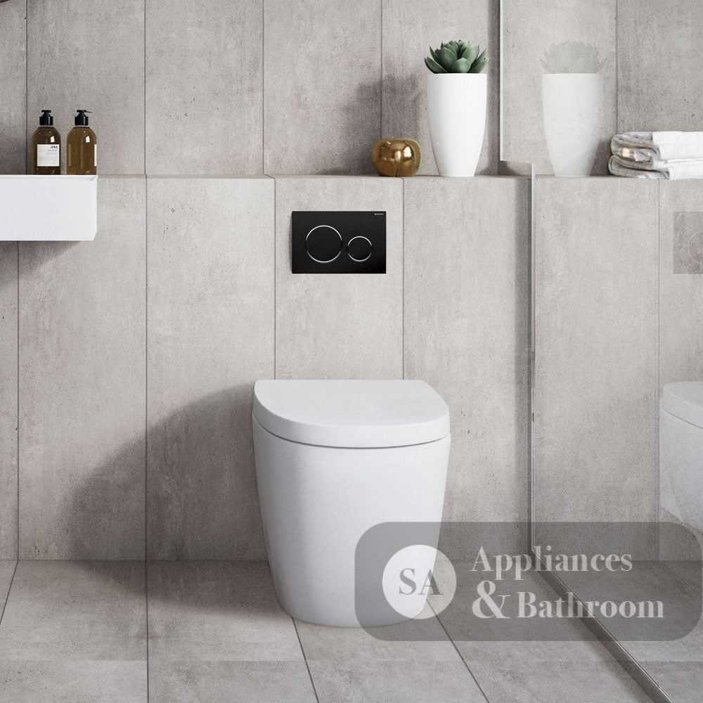 Fienza SIG20-BL Round Flush Buttons for Geberit Sigma 20 Matte Black with Black Trim - Toilet Cisterns & Buttons