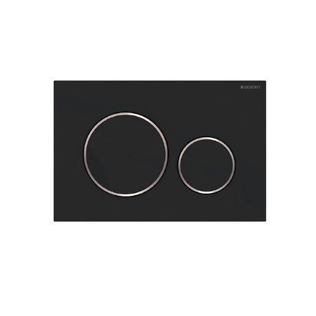 Fienza SIG20-MB Round Flush Buttons for Geberit Sigma 20 Matte Black with Chrome Trim - Toilet Cisterns & Buttons