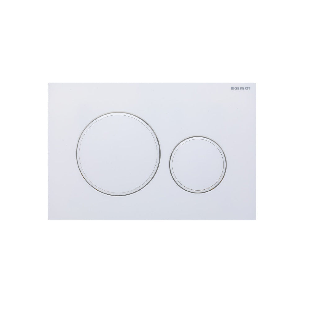 Fienza SIG20-WH Round Flush Buttons for Geberit Sigma 20 Matte White with White Trim - Toilet Cisterns & Buttons