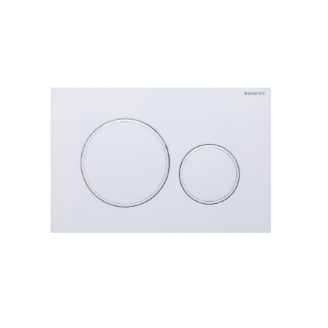 Fienza SIG20-WH Round Flush Buttons for Geberit Sigma 20 Matte White with White Trim - Toilet Cisterns & Buttons