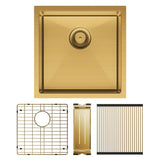 Fienza Single Bowl Kitchen Sink Kit - Rugged Brass 68401Rbkit Top Mounted Sinks