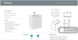Fienza Siska 60DF Slim 600mm White Wall Hung Vanity Unit Satin- Special Order - Vanity Units