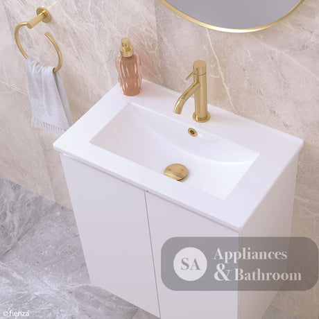 Fienza Siska 60Df Slim 600Mm White Wall Hung Vanity Unit Satin- Special Order Units