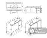 Fienza Siska 90Dfkr Slim 900Mm Kickboard Vanity Unit Right Drawers Satin White - Special Order Units