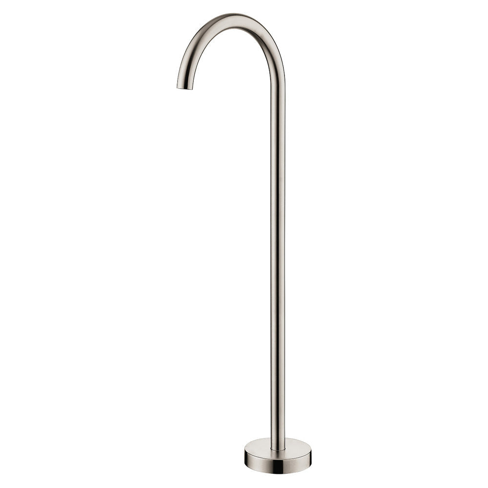 Fienza SP8016MB Kaya Floor Mounted Gooseneck Bath Outlet Brushed Nickel - Bath Fillers