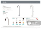 Fienza SP8016MB Kaya Floor Mounted Gooseneck Bath Outlet Brushed Nickel - Bath Fillers