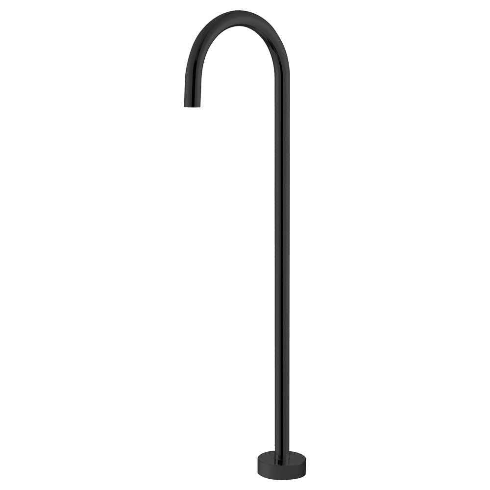 Fienza SP8016MB Kaya Floor Mounted Gooseneck Bath Outlet Matte Black - Bath Fillers