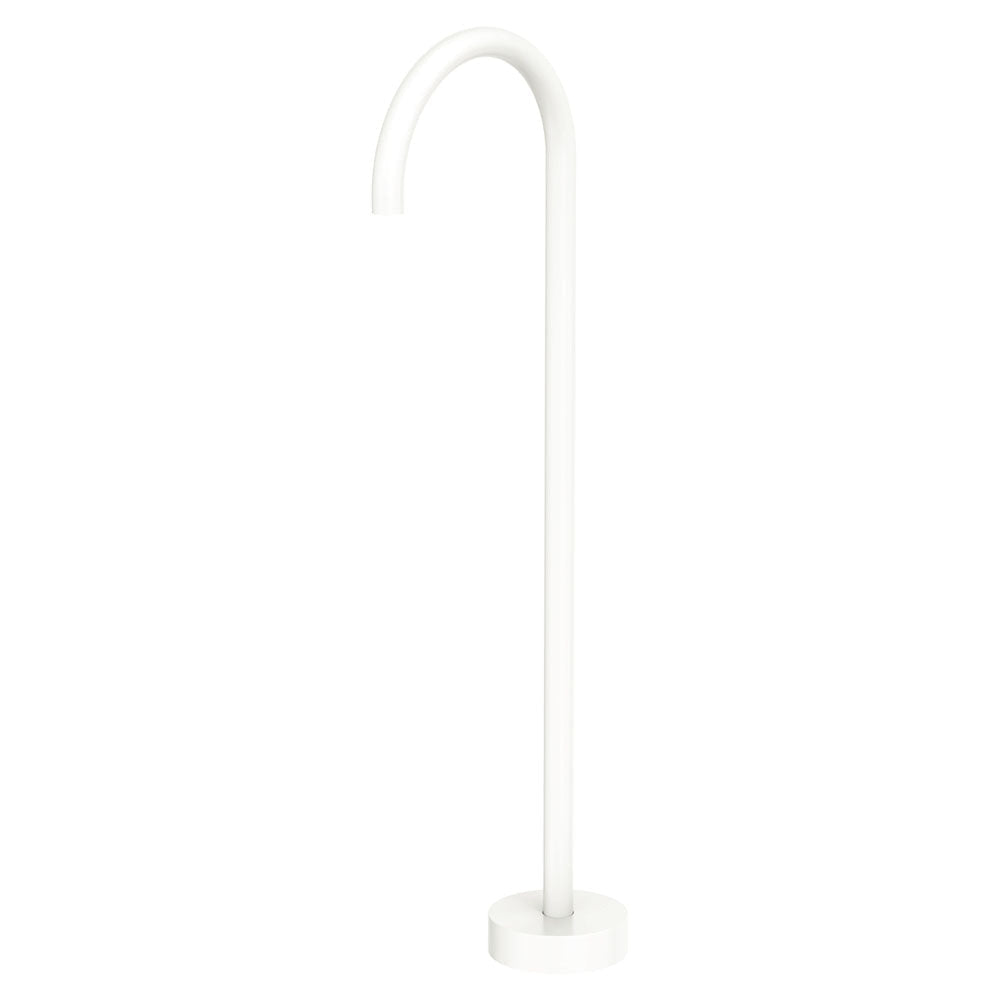 Fienza SP8016MW Kaya Floor Mounted Gooseneck Bath Outlet Matte White - Bath Fillers