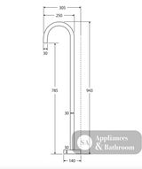 Fienza SP8016UB Kaya Floor Mounted Gooseneck Bath Outlet Urban Brass - Bath Fillers