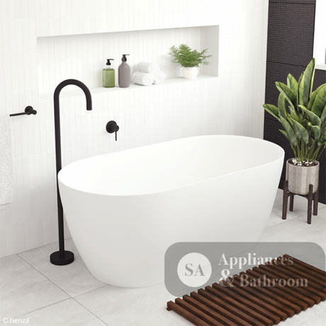 Fienza SS350-1700 Kaya Slim Wall Stone Bath 1700mm Matte White - Freestanding Bath