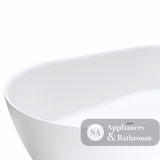 Fienza SS350-1700 Kaya Slim Wall Stone Bath 1700mm Matte White - Freestanding Bath
