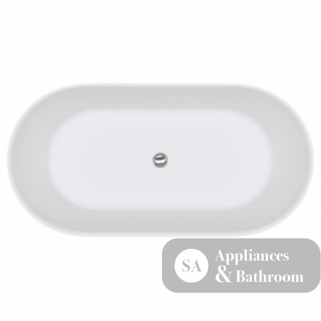 Fienza SS350-1700 Kaya Slim Wall Stone Bath 1700mm Matte White - Freestanding Bath