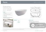 Fienza ST03-1500 Bahama Solid Surface Bath 1500mm - Freestanding Bath