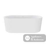 Fienza ST08-150 Empire Slim Solid Surface Acrylic Bath 1500mm Matte White Ext Gloss White Int - Freestanding Bath