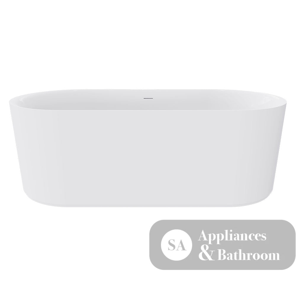 Fienza ST08-170 Empire Slim Solid Surface Acrylic Bath 1700mm Matte White Ext Gloss White Int - Freestanding Bath