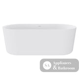 Fienza ST08-170 Empire Slim Solid Surface Acrylic Bath 1700mm Matte White Ext Gloss White Int - Freestanding Bath