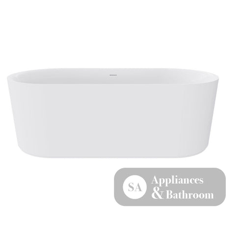 Fienza ST08-170 Empire Slim Solid Surface Acrylic Bath 1700mm Matte White Ext Gloss White Int - Freestanding Bath