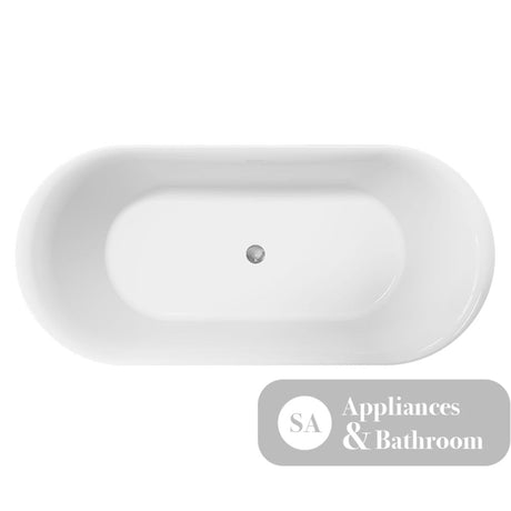 Fienza ST08-170 Empire Slim Solid Surface Acrylic Bath 1700mm Matte White Ext Gloss White Int - Freestanding Bath