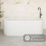 Fienza ST08-170 Empire Slim Solid Surface Acrylic Bath 1700mm Matte White Ext Gloss White Int - Freestanding Bath