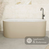 Fienza ST08-170K Empire Slim Solid Surface Acrylic Bath 1700mm Matte Khaki Ext Gloss White Int - Freestanding Bath