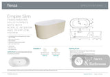Fienza ST08-170K Empire Slim Solid Surface Acrylic Bath 1700mm Matte Khaki Ext Gloss White Int - Freestanding Bath