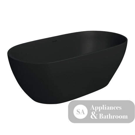 Fienza ST11-B Luciana Freestanding Stone Bath 1500mm Matte Black - Freestanding Bath