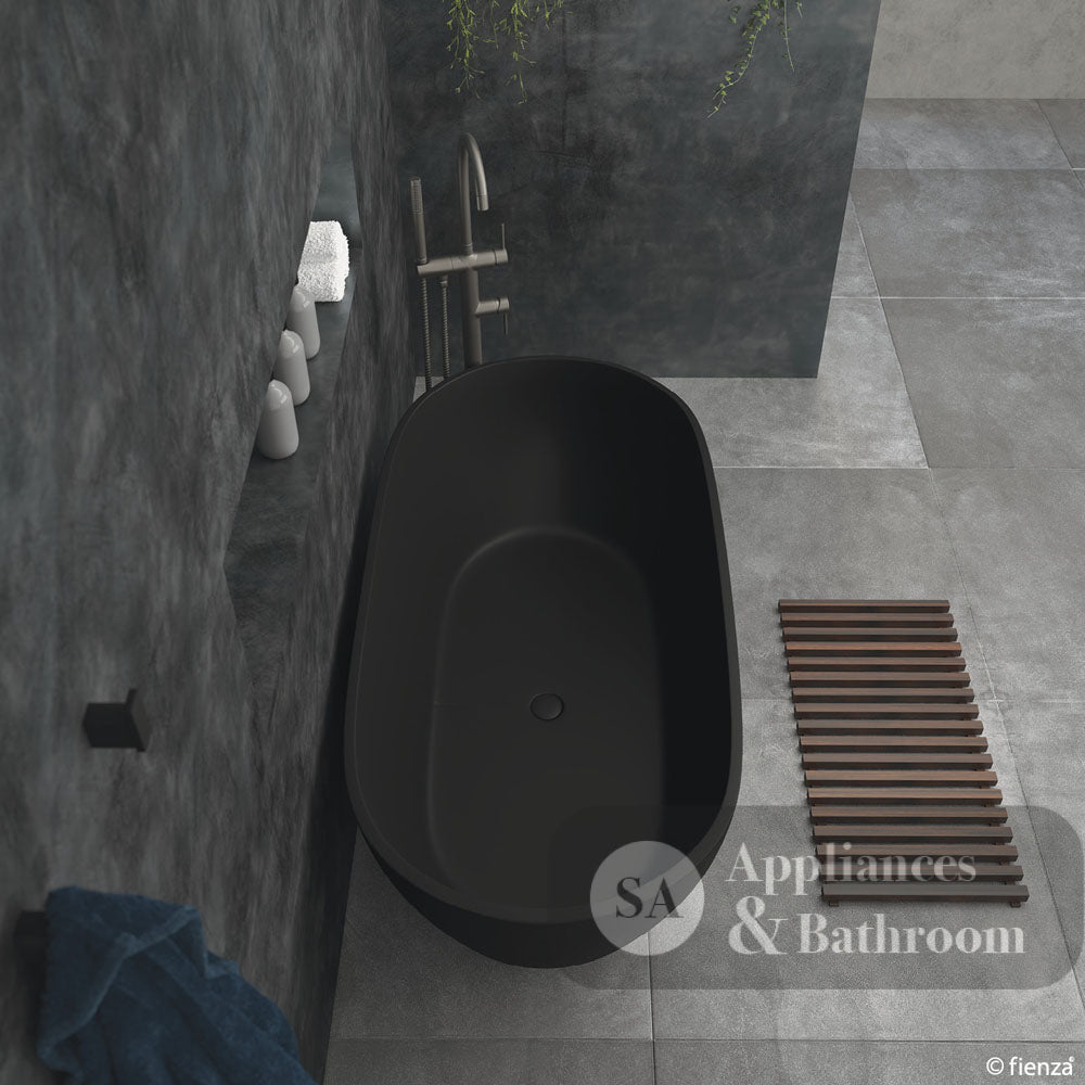 Fienza ST11-B Luciana Freestanding Stone Bath 1500mm Matte Black - Freestanding Bath