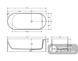 Fienza ST20-1700B Minka Solid Surface Bath 1700mm Matte Black - Freestanding Bath