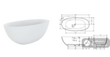 Fienza ST28-1550 Sasso Freestanding Stone Bath 1500mm Matte White - Freestanding Bath